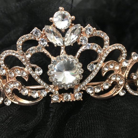 Tiara Rose Gold CZ Crystals Tiara  Crown main image 12